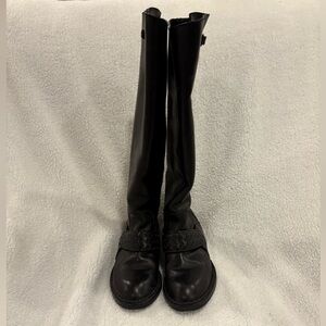 Bottega Veneta Black Intrecciato Weave Leather Boots Size 39